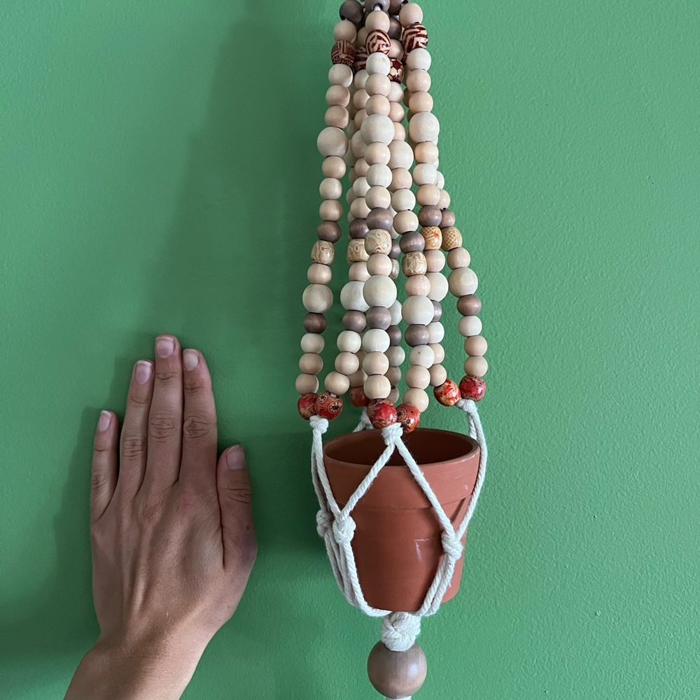 Beaded Macrame Plant Hanger